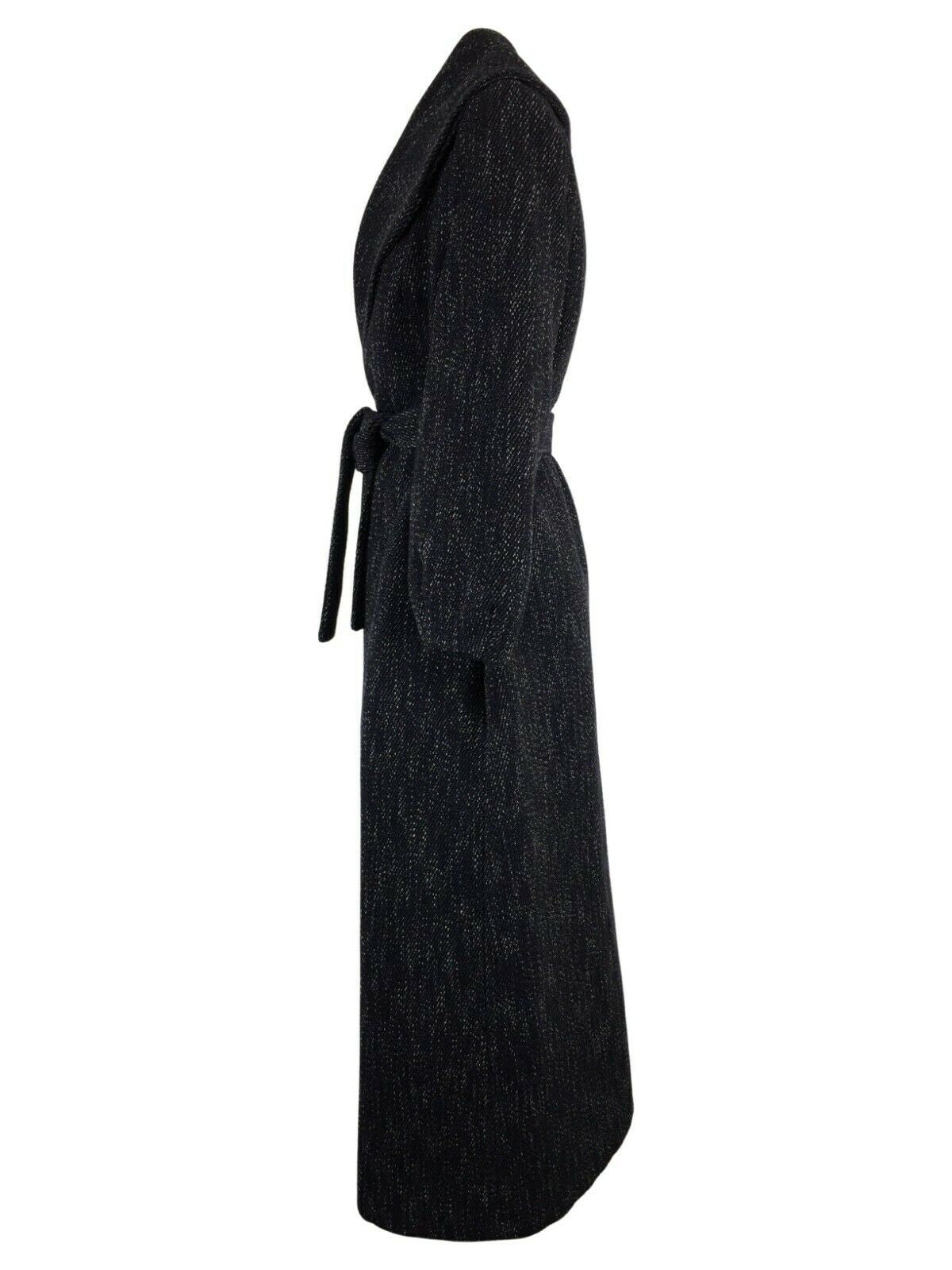 PRET A PORTER VENEZIA cappotto donna lungo sciallato fantasia blu/grigio/bianco art OLAF MADE IN ITALY