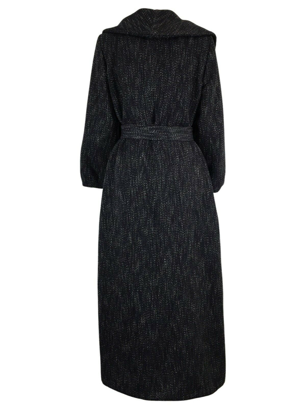 PRET A PORTER VENEZIA cappotto donna lungo sciallato fantasia blu/grigio/bianco art OLAF MADE IN ITALY