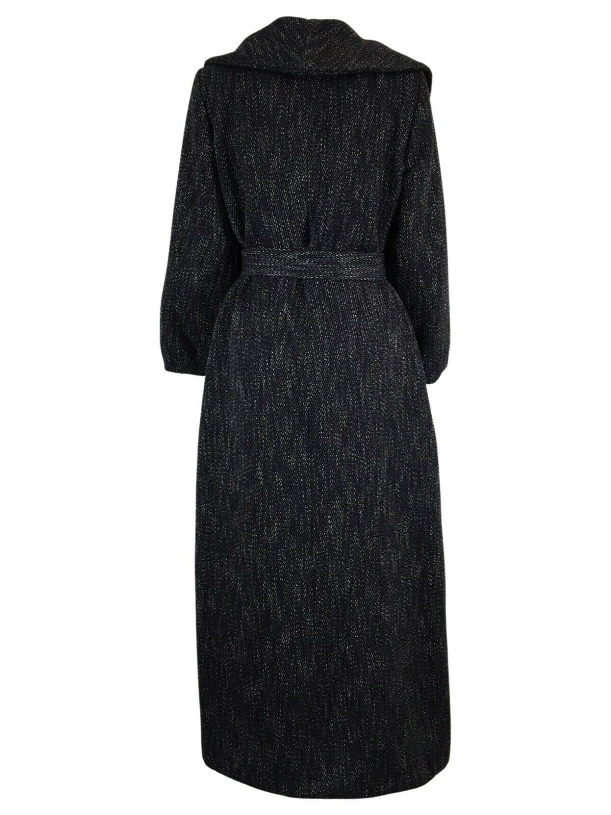 PRET A PORTER VENEZIA cappotto donna lungo sciallato fantasia blu/grigio/bianco art OLAF MADE IN ITALY