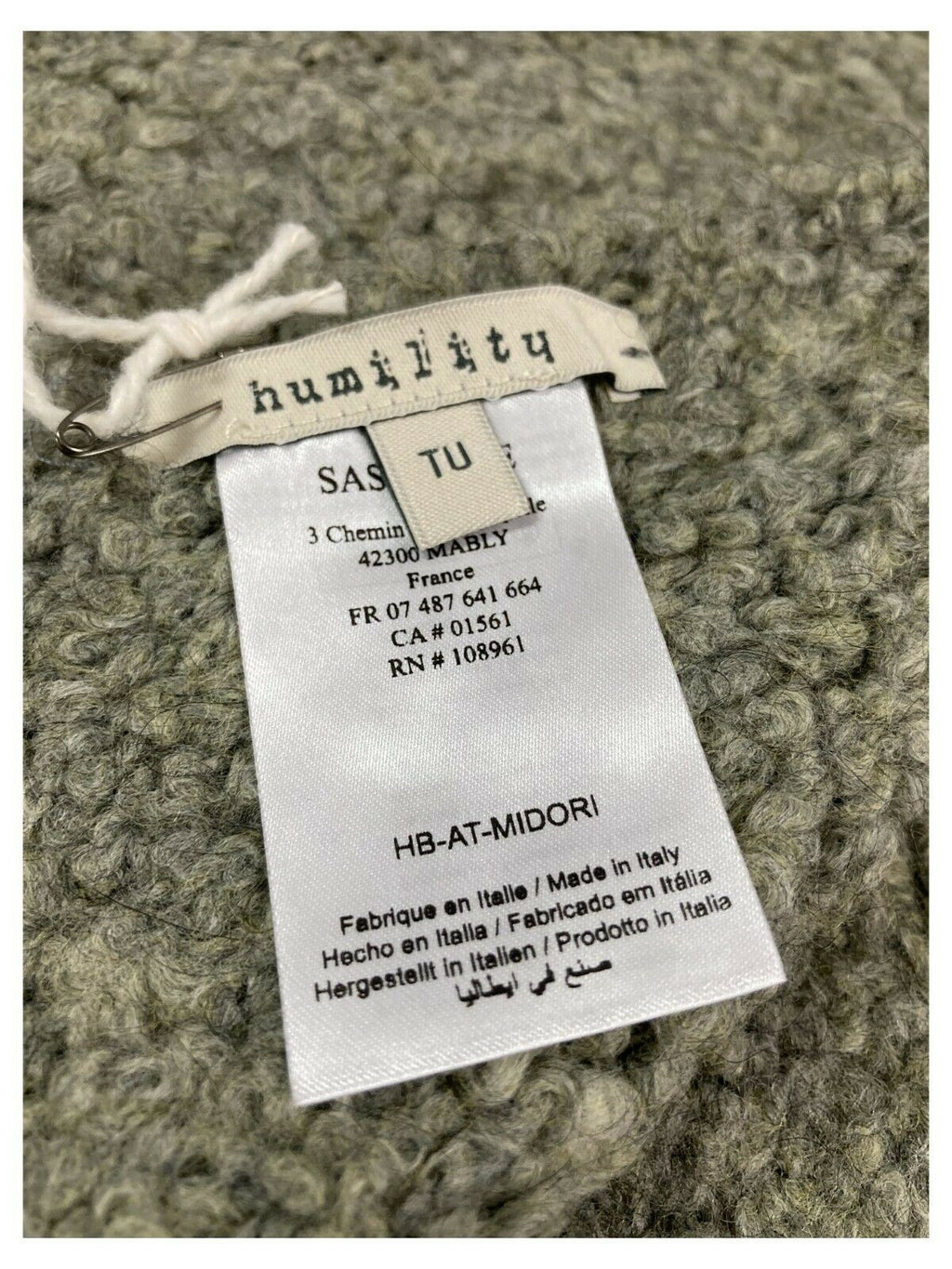 HUMILITY 1949 sciarpa donna bouclé art HB-AT-MIDORI MADE IN ITALY