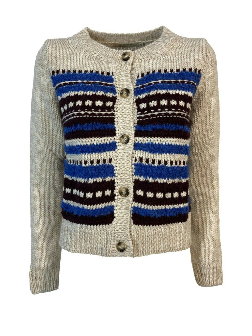 LA FEE MARABOUTEE cardigan écru inserti azzurro/bluette art FB-GI-CHABADI