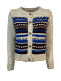 LA FEE MARABOUTEE cardigan écru inserti azzurro/bluette art FB-GI-CHABADI