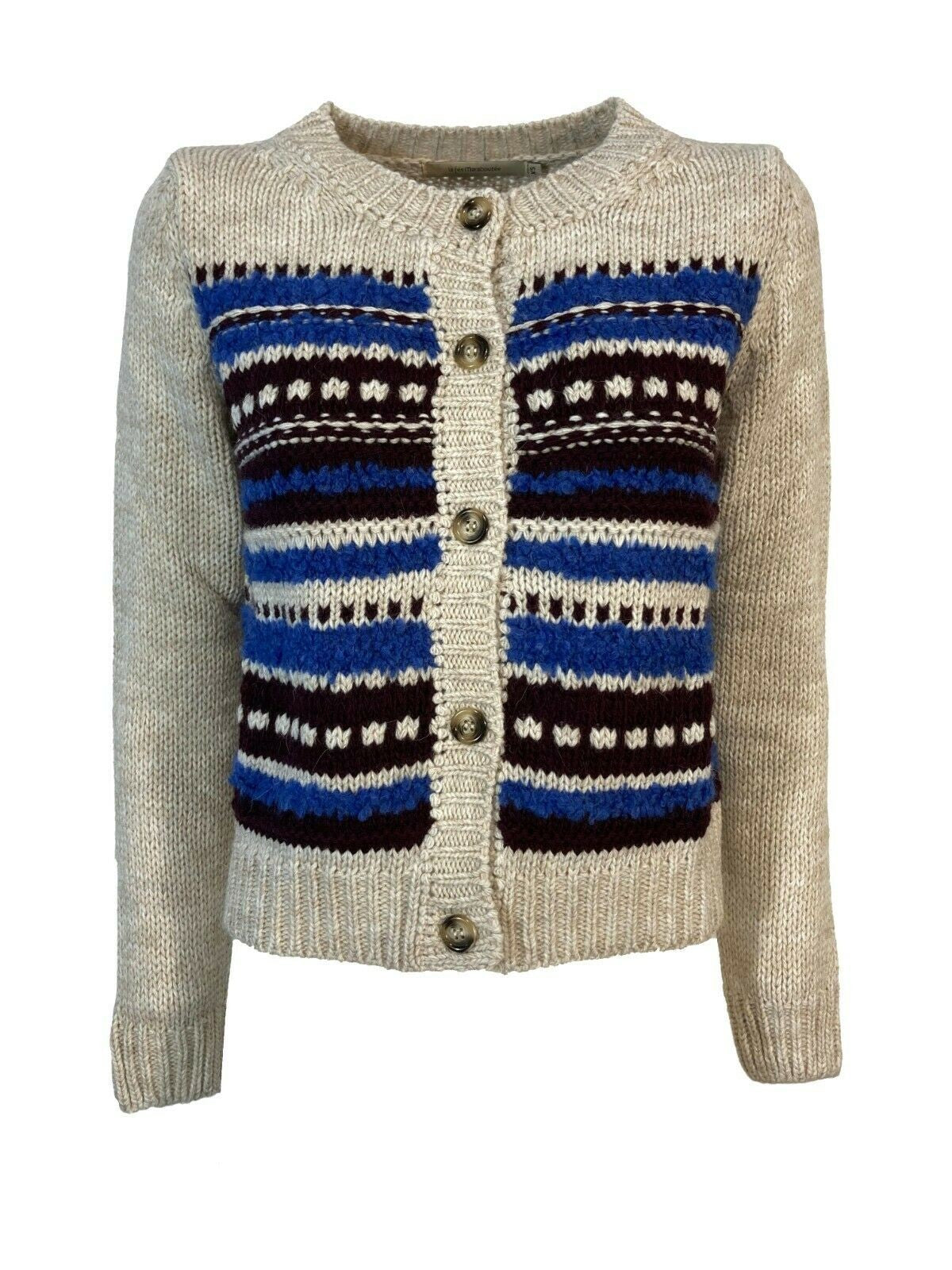 LA FEE MARABOUTEE cardigan écru inserti azzurro/bluette art FB-GI-CHABADI