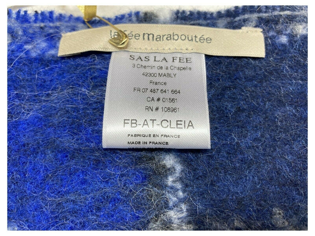 LA FEE MARABOUTEE sciarpa donna quadri bluette/grigio art FB-AT-CLEIA MADE IN FRANCE
