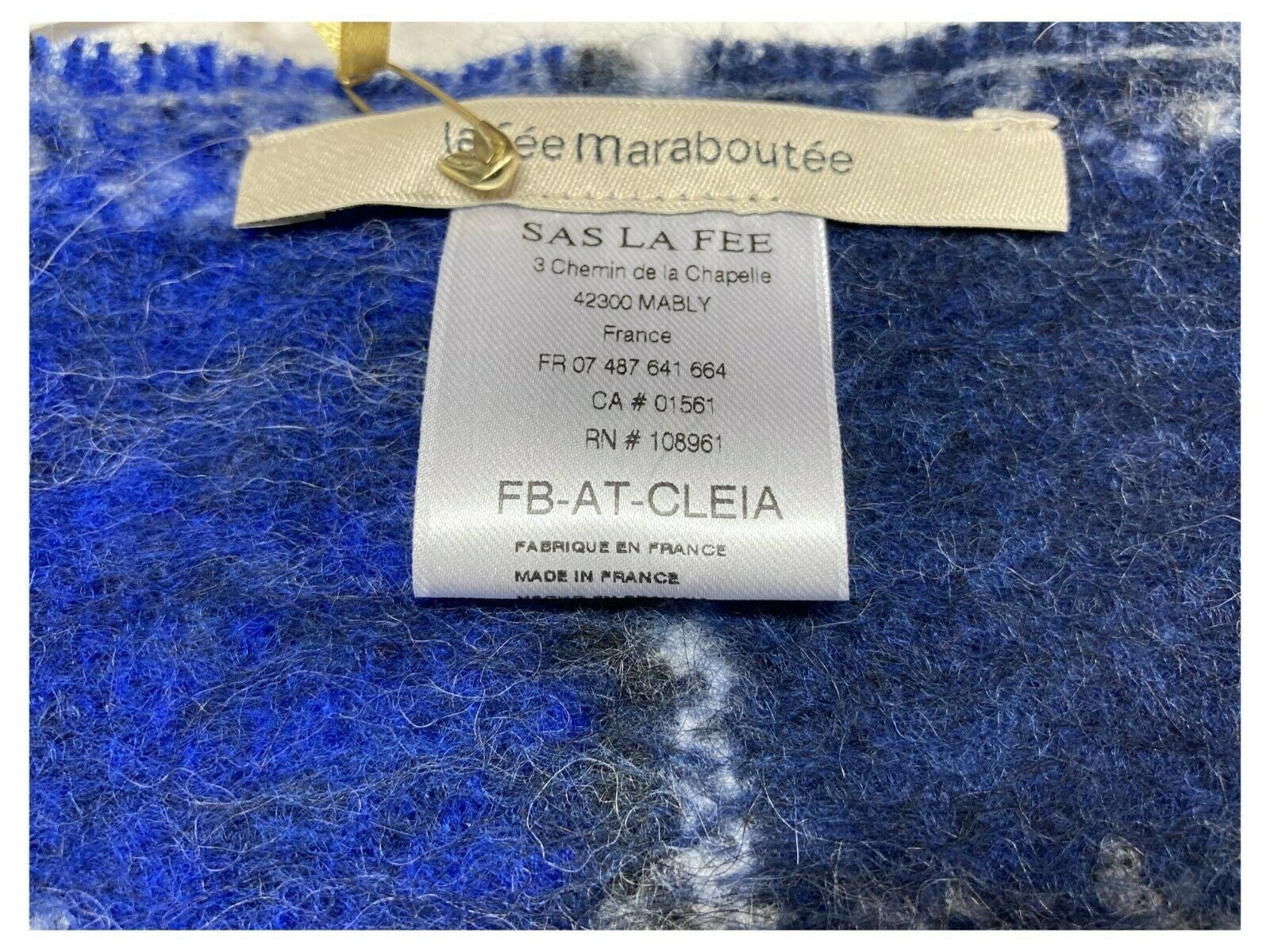 LA FEE MARABOUTEE sciarpa donna quadri bluette/grigio art FB-AT-CLEIA MADE IN FRANCE