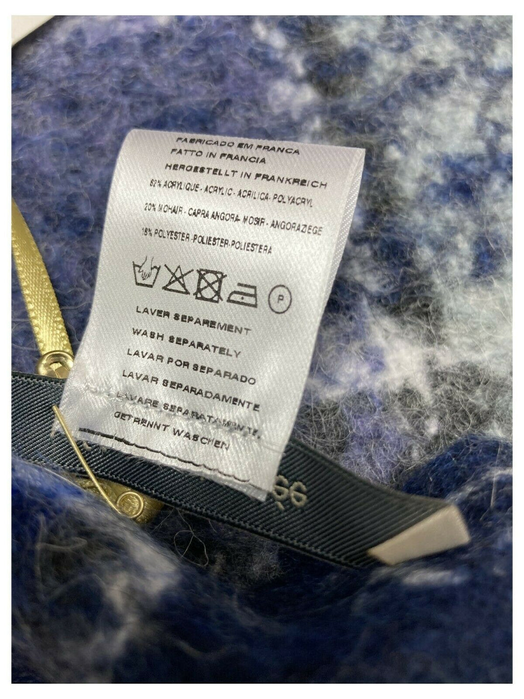 LA FEE MARABOUTEE sciarpa donna quadri bluette/grigio art FB-AT-CLEIA MADE IN FRANCE