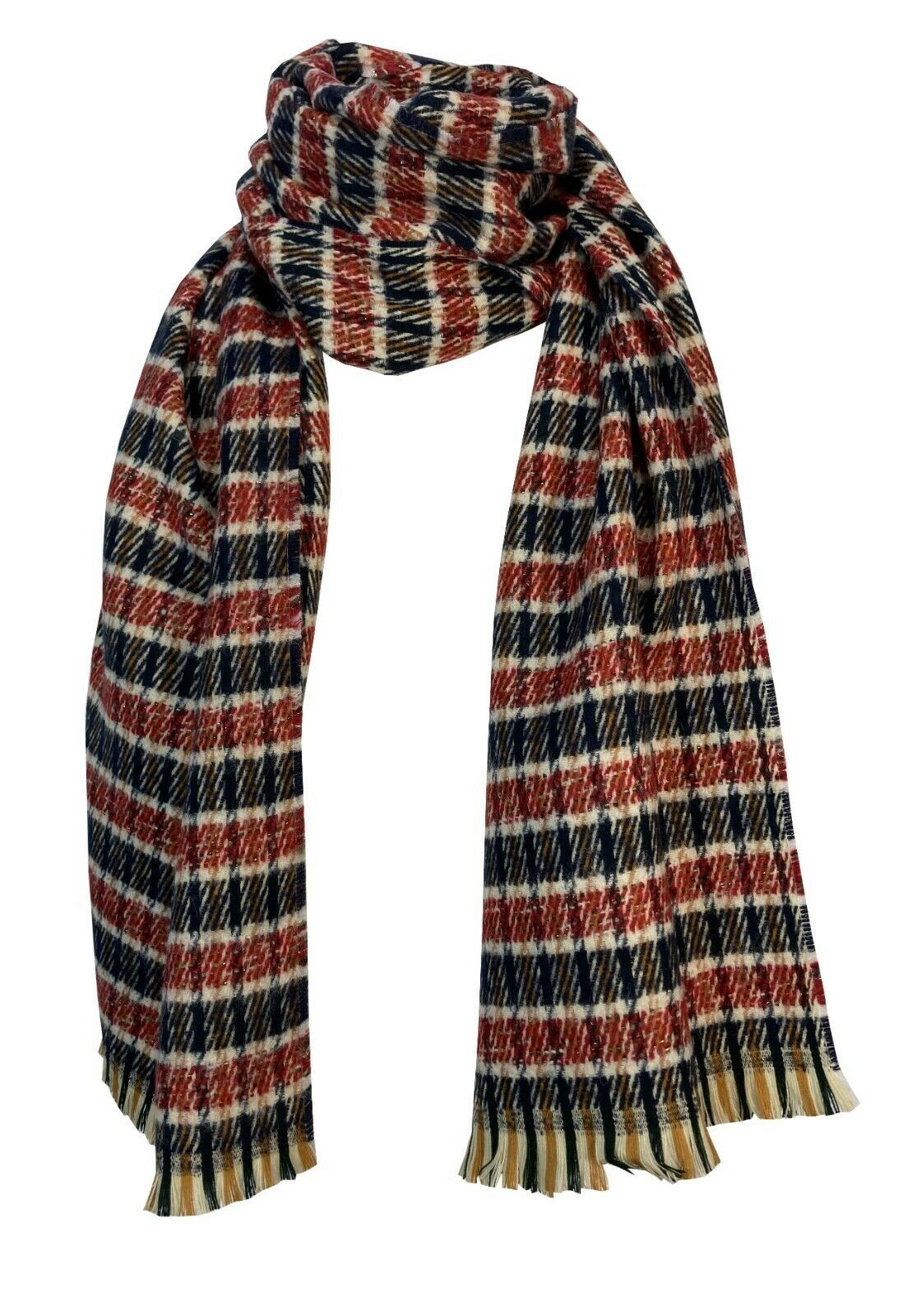 LA FEE MARABOUTEE sciarpa donna quadri multicolor art FB-AT-CLOE MADE IN FRANCE