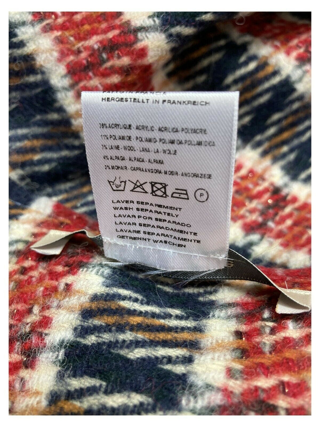 LA FEE MARABOUTEE sciarpa donna quadri multicolor art FB-AT-CLOE MADE IN FRANCE