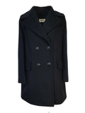 LUCREZIA T giaccone donna doppiopetto blu art LT21604LU550 100% lana MADE IN ITALY