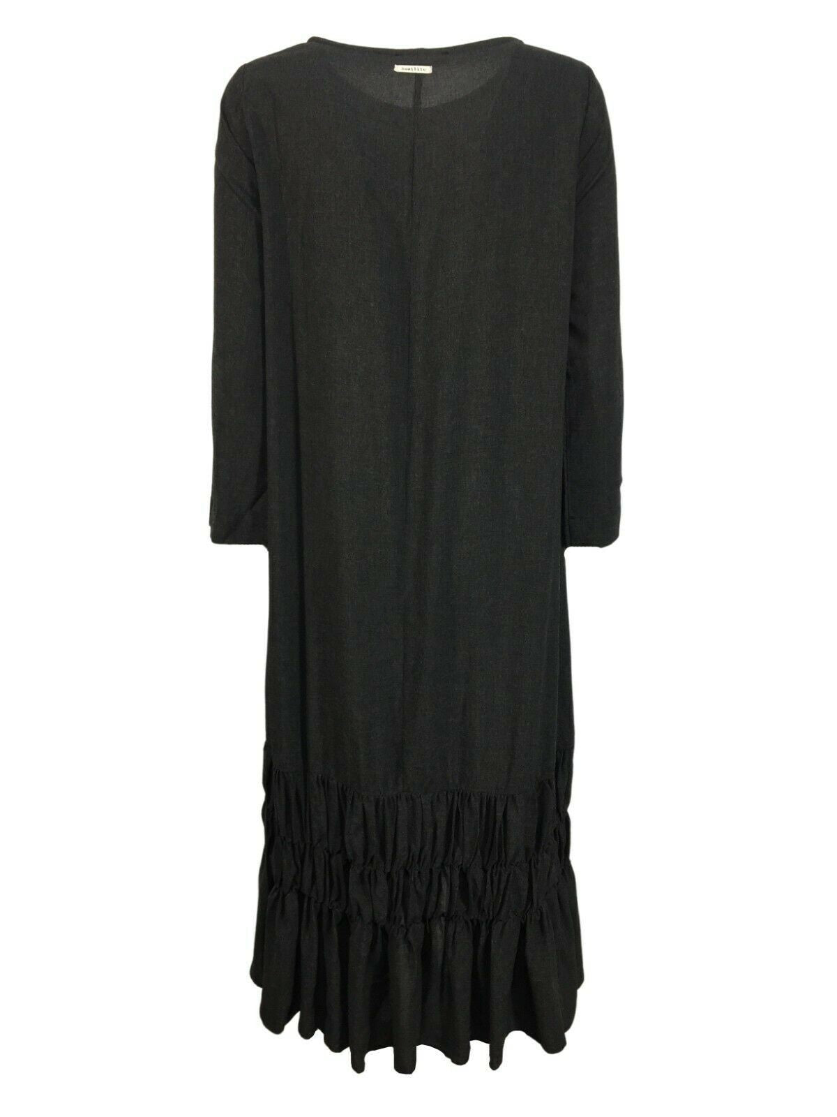HUMILITY 1949 abito donna lungo antracite girocollo art HB-RO-MORINE 100% viscosa MADE IN ITALY