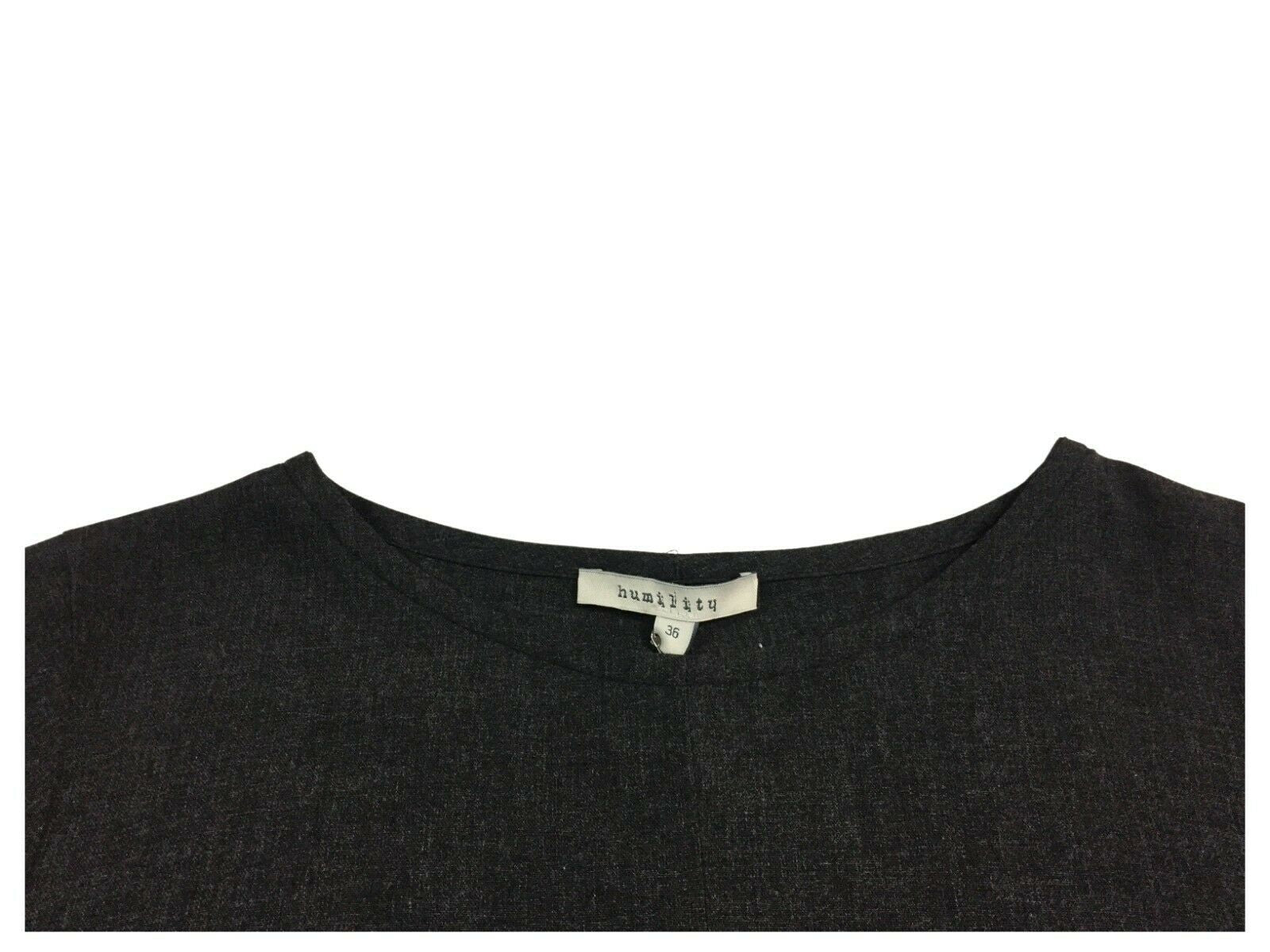 HUMILITY 1949 abito donna lungo antracite girocollo art HB-RO-MORINE 100% viscosa MADE IN ITALY