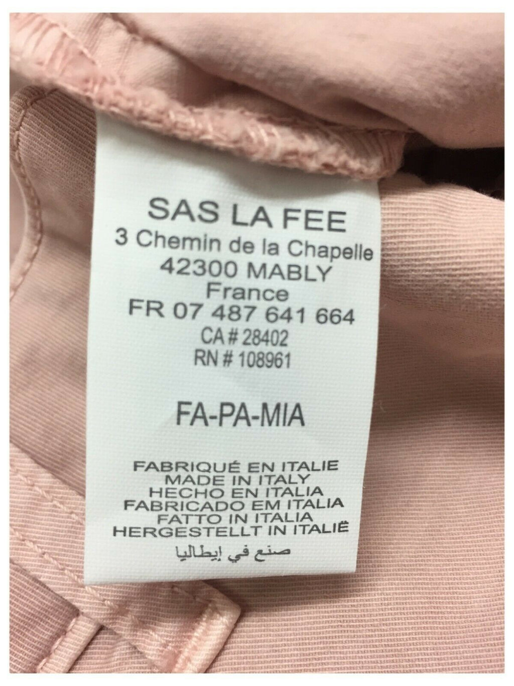 LA FEE MARABOUTEE pantalone donna rosa alla caviglia art FA-PA-MIA MADE IN ITALY