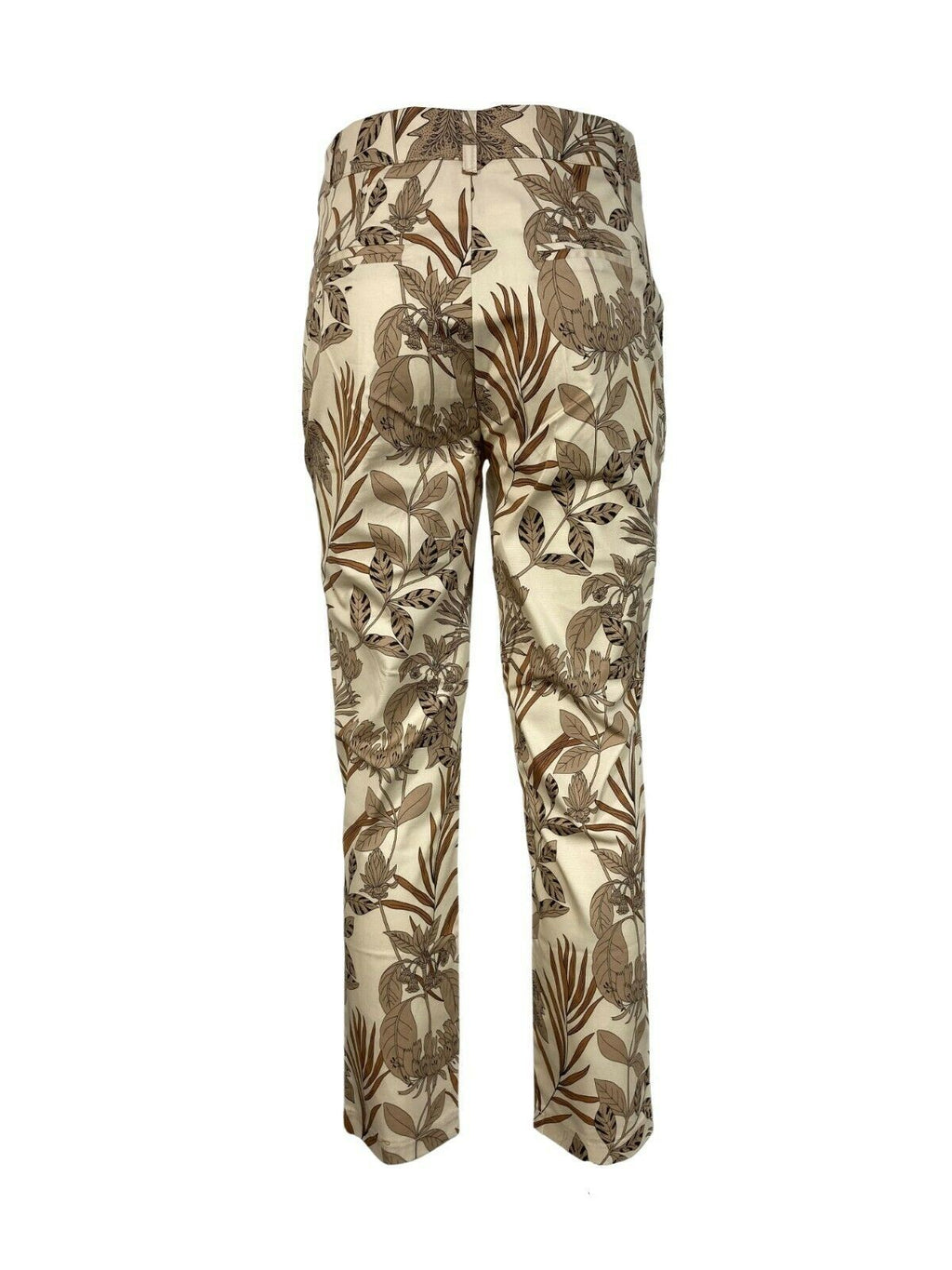 LA FEE MARABOUTEE pantalone donna fantasia floreale beige/cuoio art FA-PA-MONA 97% cotone 3% elastan MADE IN ITALY