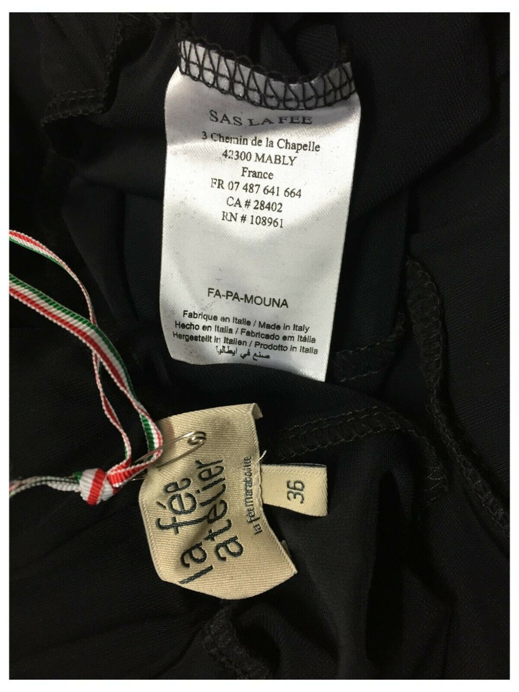 LA FEE MARABOUTEE pantalone donna jersey palazzo art FA-PA-MOUNA MADE IN ITALY