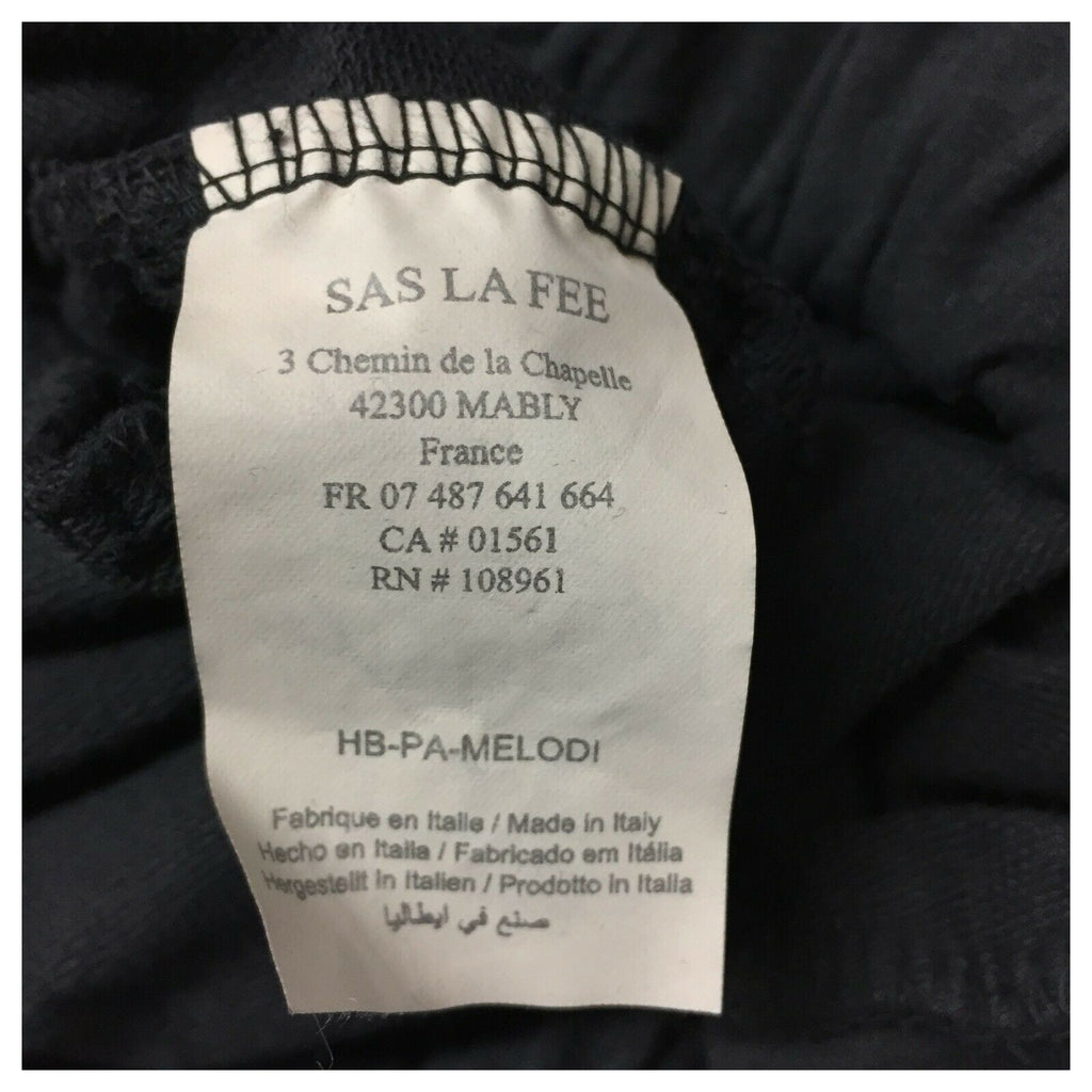 HUMILITY 1949 pantalone felpa garzata nero maxi-palazzo art HB-PA-MELODI MADE IN ITALY