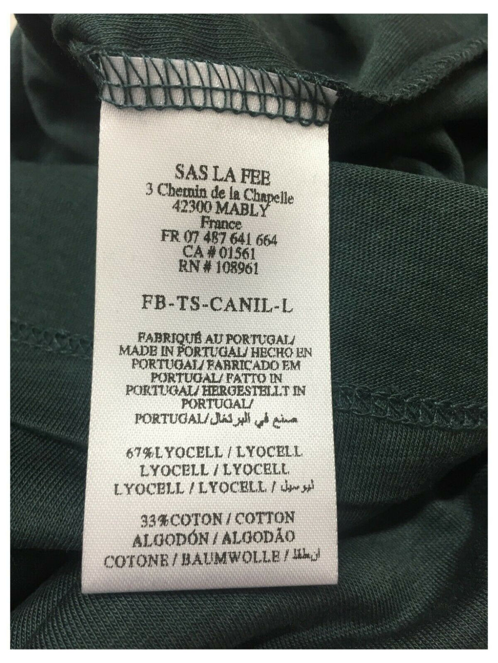 LA FEE MARABOUTEE t-shirt donna manica lunga collo a v  art FB-TS-CANIL MADE IN PORTUGAL