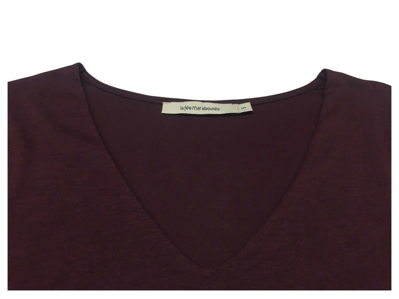 LA FEE MARABOUTEE t-shirt donna manica lunga collo a v  art FB-TS-CANIL MADE IN PORTUGAL