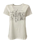 HUMILITY 1949 t-shirt donna mezza manica bianca stampa nero art HB-TS-MILDRED 100% cotone MADE IN ITALY