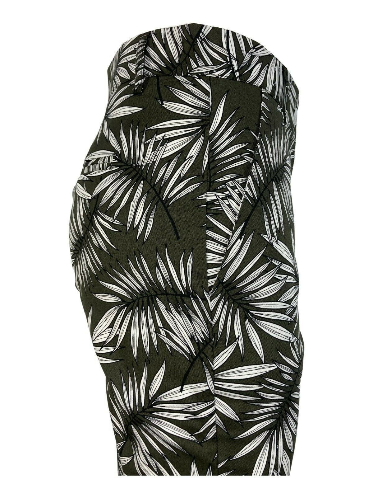 LA FEE MARABOUTEE pantalone donna fantasia foglie militare/bianco/nero art FA-PA-MICHELE MADE IN ITALY