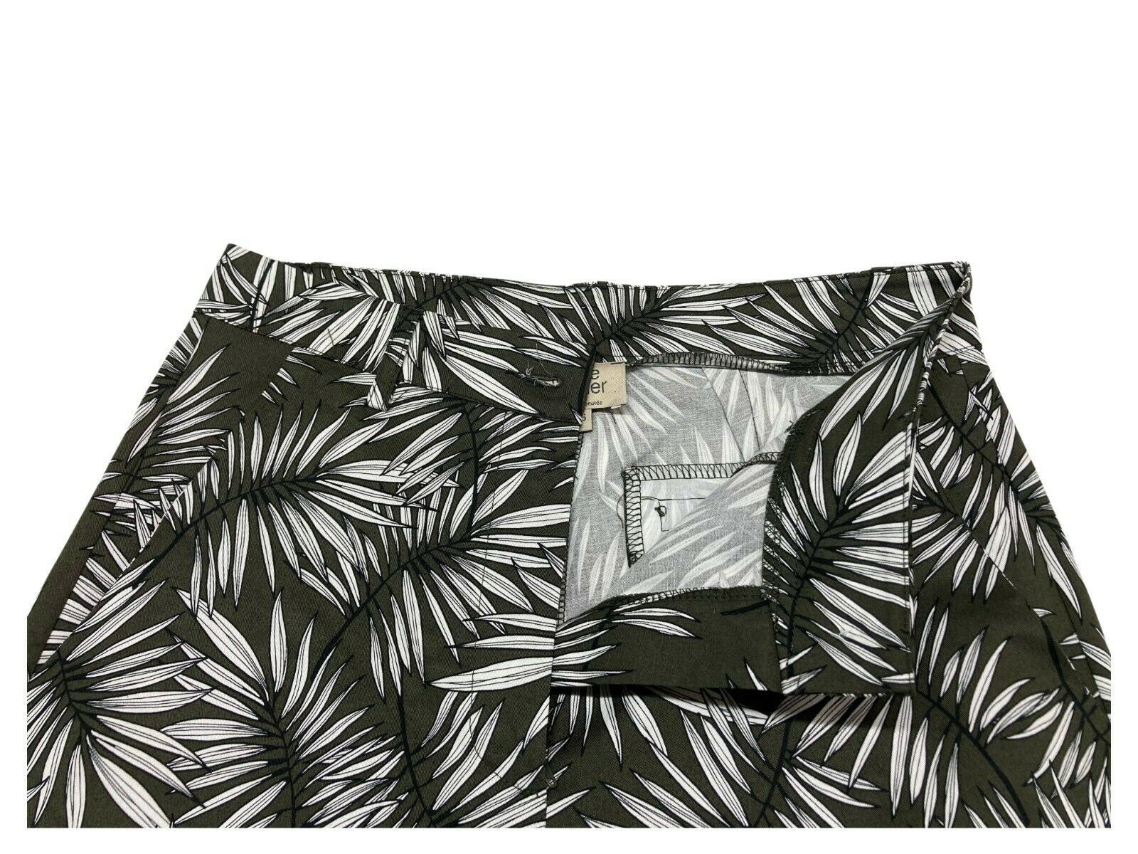 LA FEE MARABOUTEE pantalone donna fantasia foglie militare/bianco/nero art FA-PA-MICHELE MADE IN ITALY