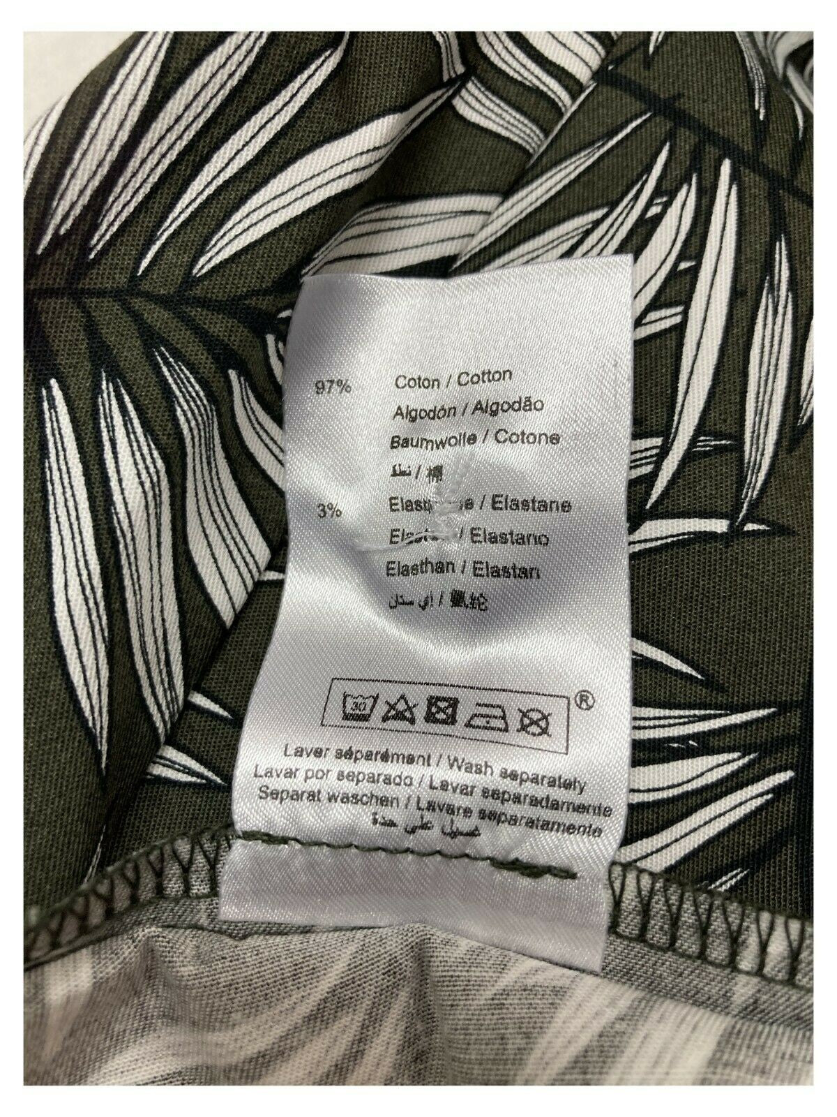 LA FEE MARABOUTEE pantalone donna fantasia foglie militare/bianco/nero art FA-PA-MICHELE MADE IN ITALY