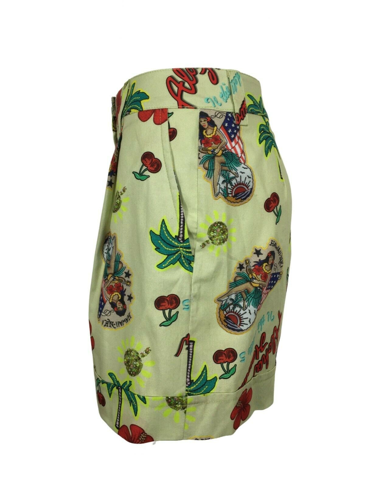 IL THE DELLE 5 short donna fantasia tropical art HERM 12ST 100% cotone MADE IN ITALY