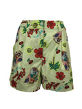 IL THE DELLE 5 short donna fantasia tropical art HERM 12ST 100% cotone MADE IN ITALY