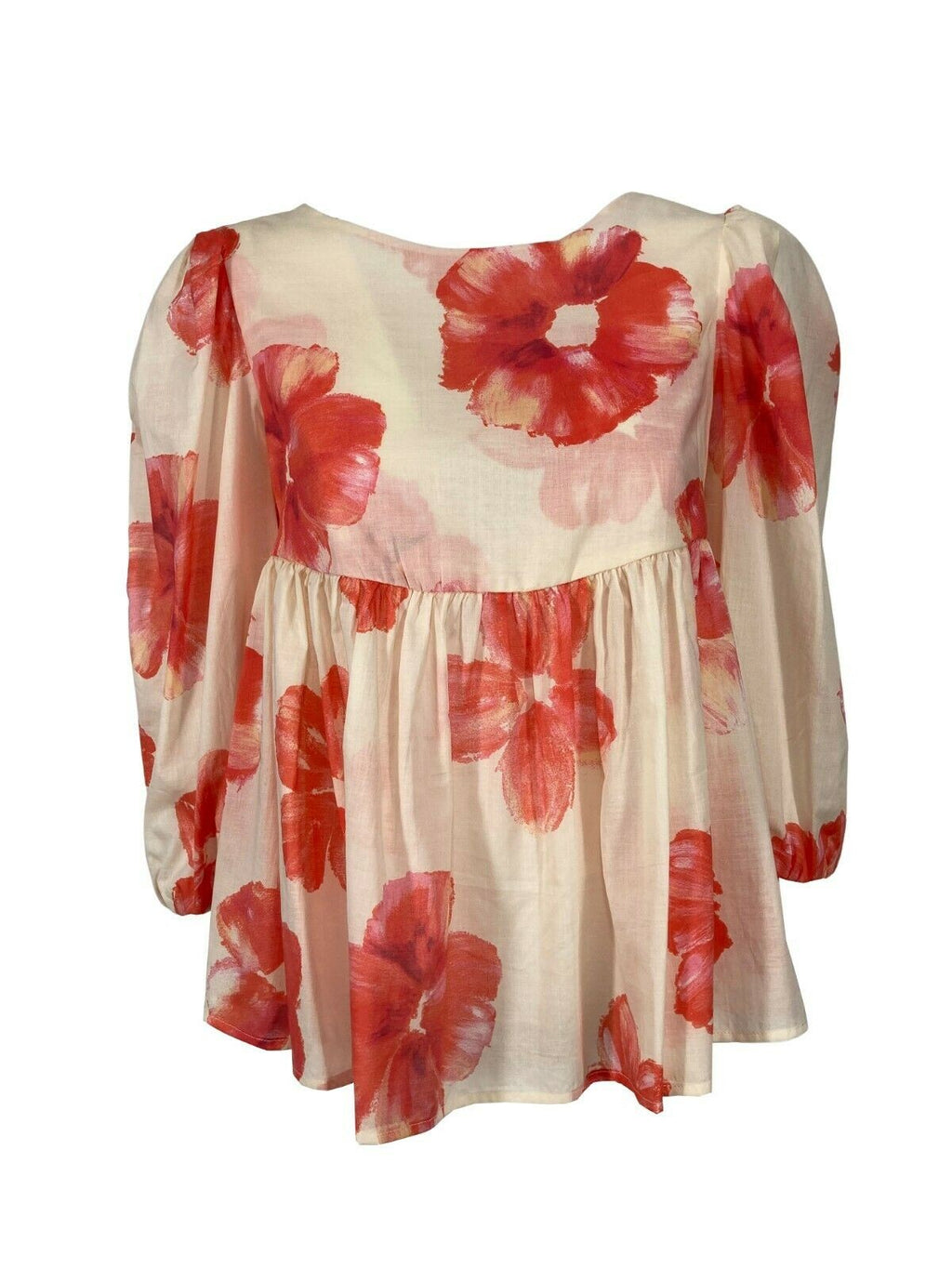 LIVIANA CONTI blusa donna fantasia floreale écru/corallo L2SU60 MADE IN ITALY