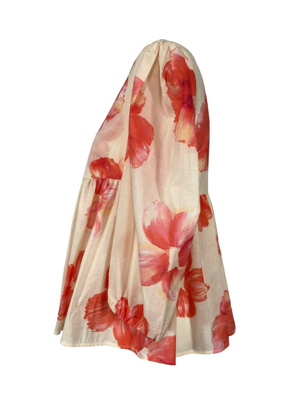 LIVIANA CONTI blusa donna fantasia floreale écru/corallo L2SU60 MADE IN ITALY