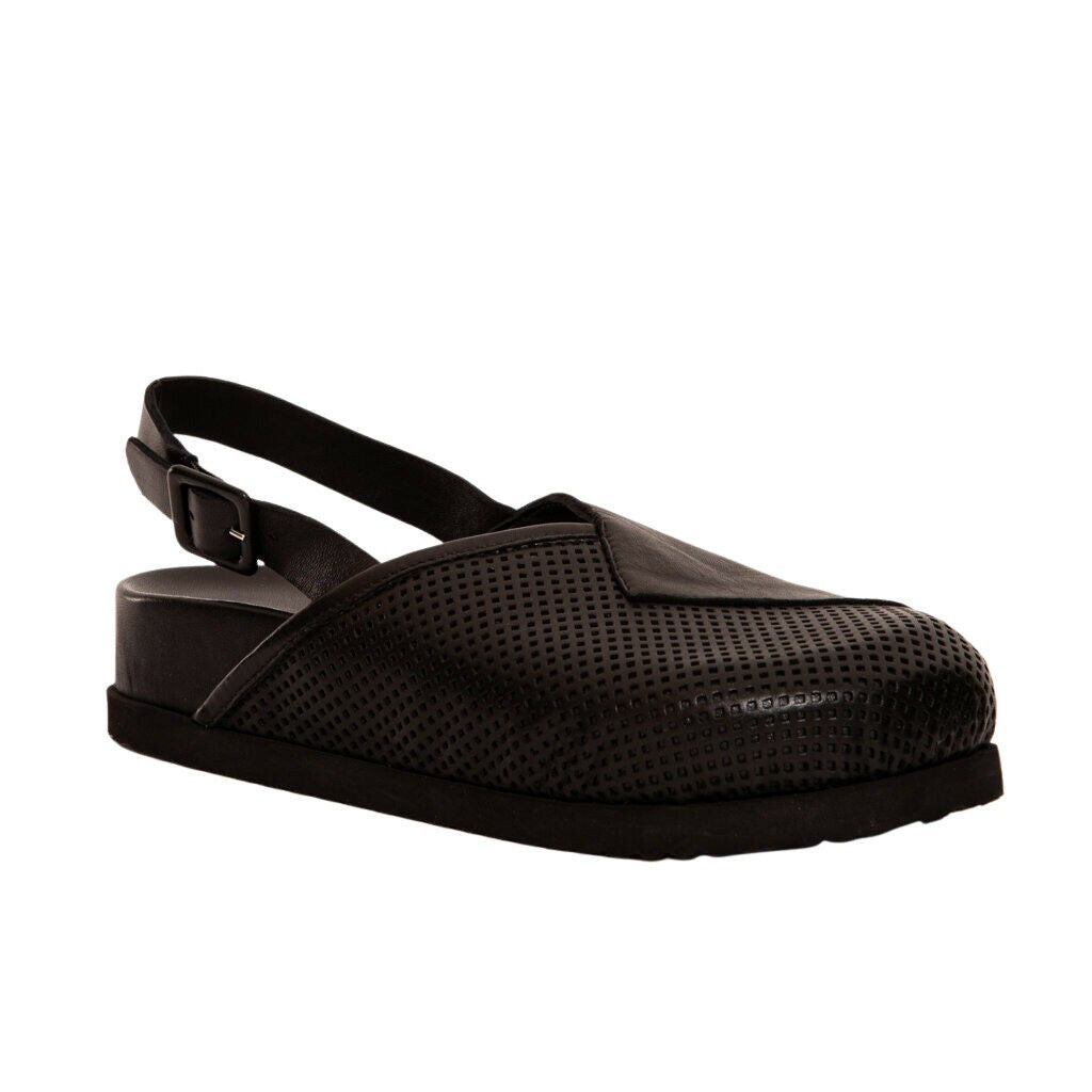 PATRIZIA BONFANTI scarpa donna nera rivisitazione metropolitana scarpe clog art PB001137 REMI MADE IN ITALY