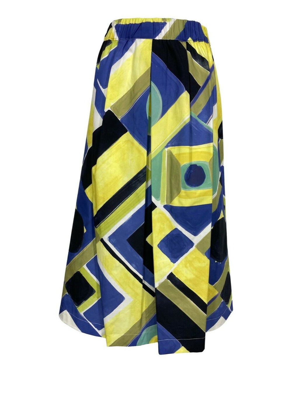 ETiCi gonna donna fantasia bluette/giallo/verde art H1/5804 100% cotone MADE IN ITALY