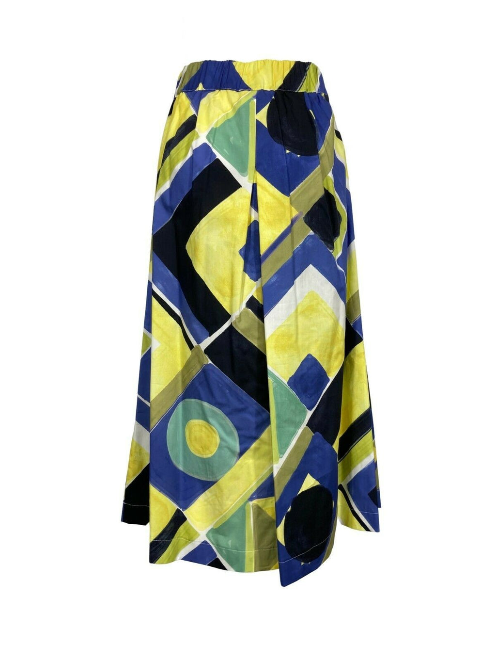 ETiCi gonna donna fantasia bluette/giallo/verde art H1/5804 100% cotone MADE IN ITALY