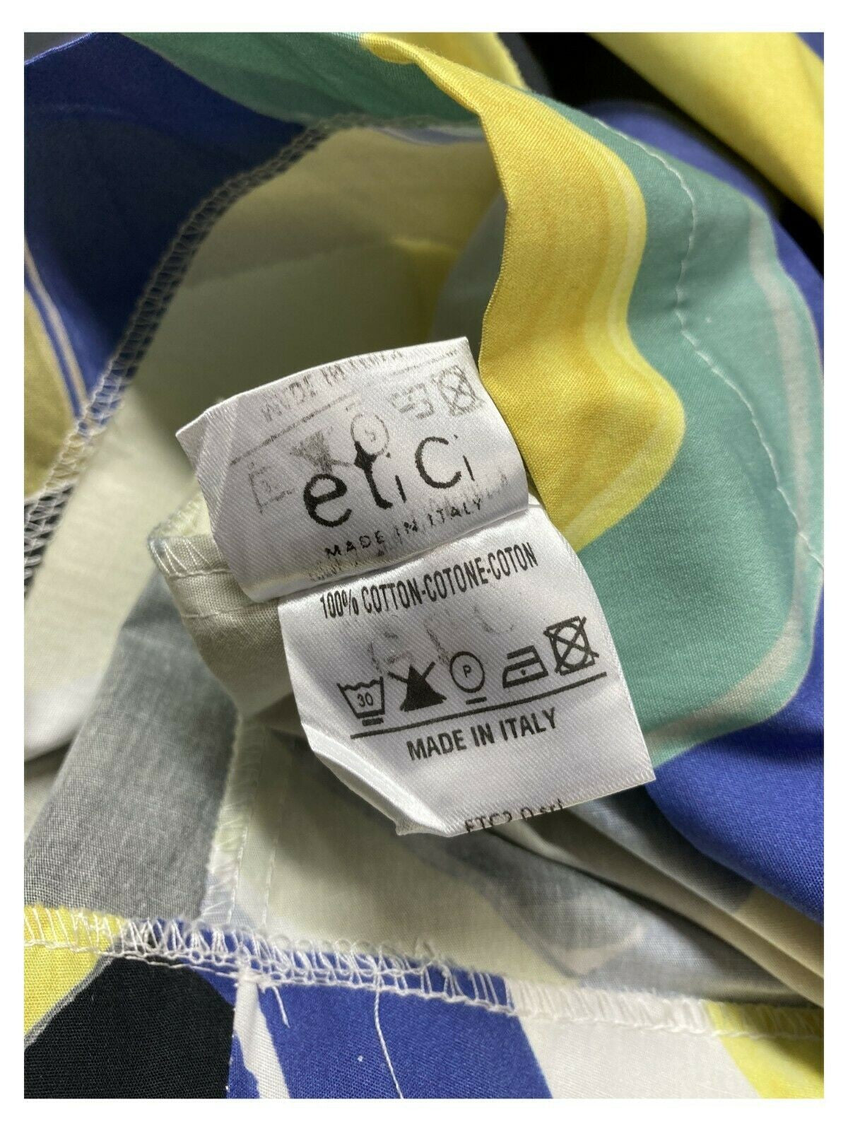 ETiCi gonna donna fantasia bluette/giallo/verde art H1/5804 100% cotone MADE IN ITALY