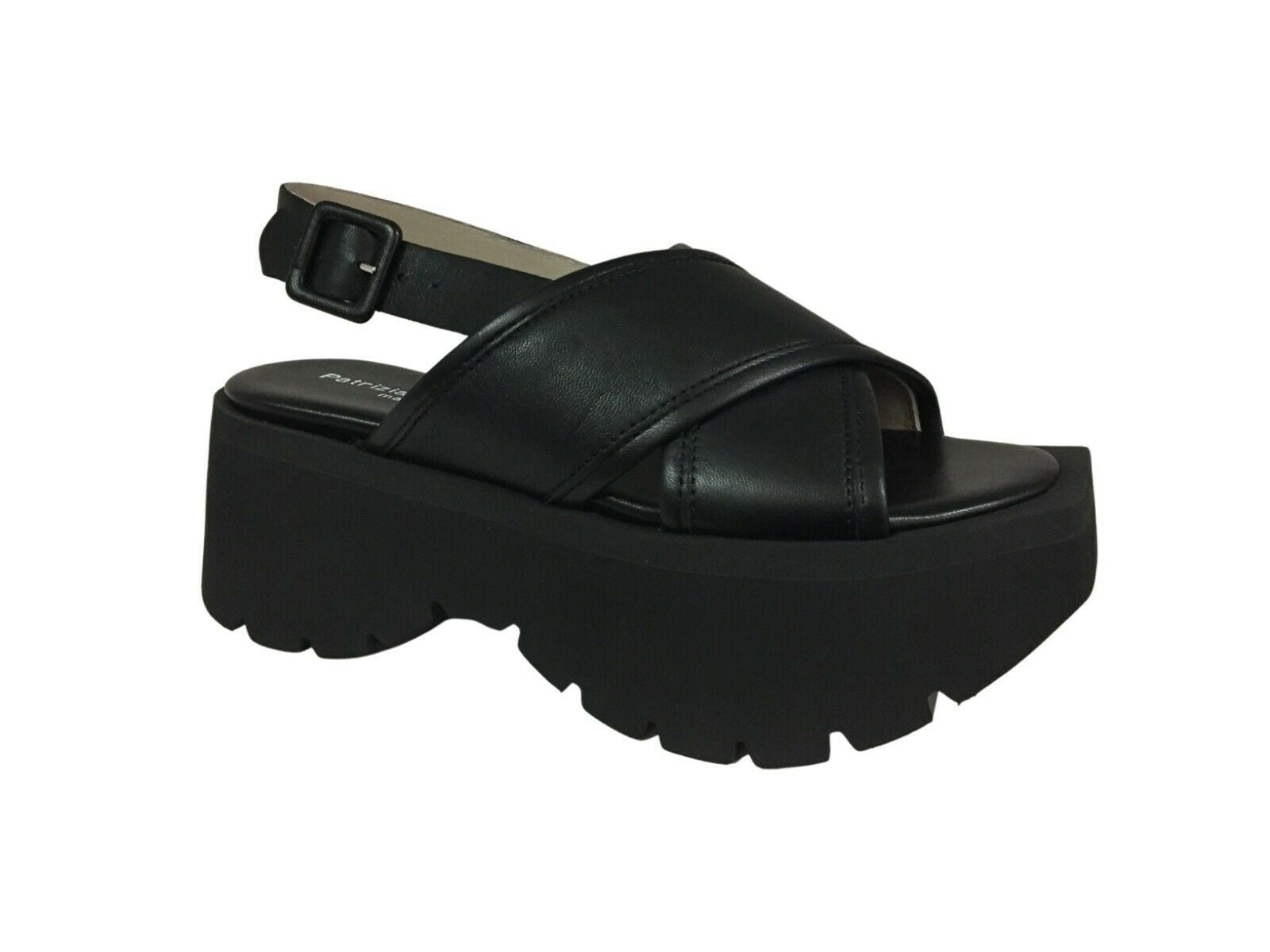 PATRIZIA BONFANTI sandalo donna pelle nero art ASUKA SUN 100% pelle MADE IN ITALY