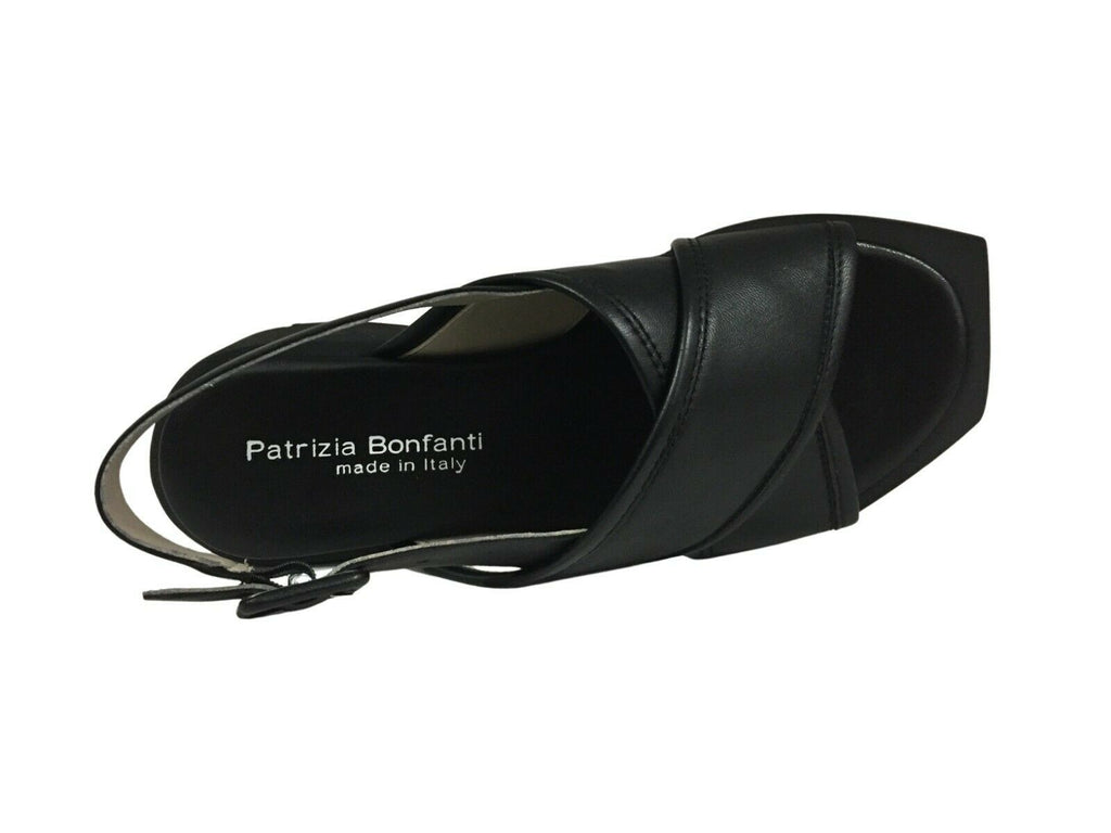 PATRIZIA BONFANTI sandalo donna pelle nero art ASUKA SUN 100% pelle MADE IN ITALY