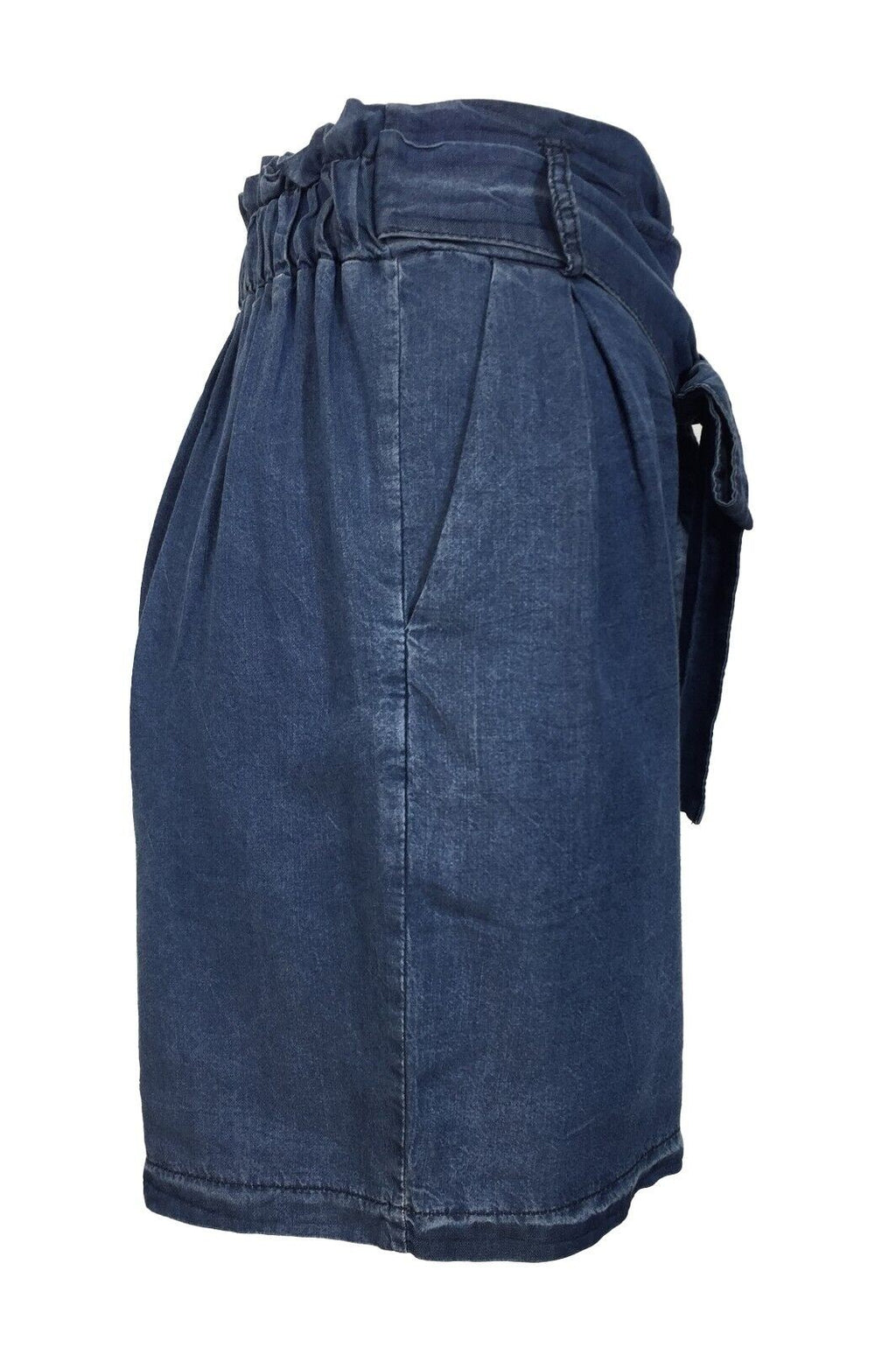 LA FEE MARABOUTEE short donna color denim leggero art FA-SH-MANDY 100% lyocell MADE IN ITALY