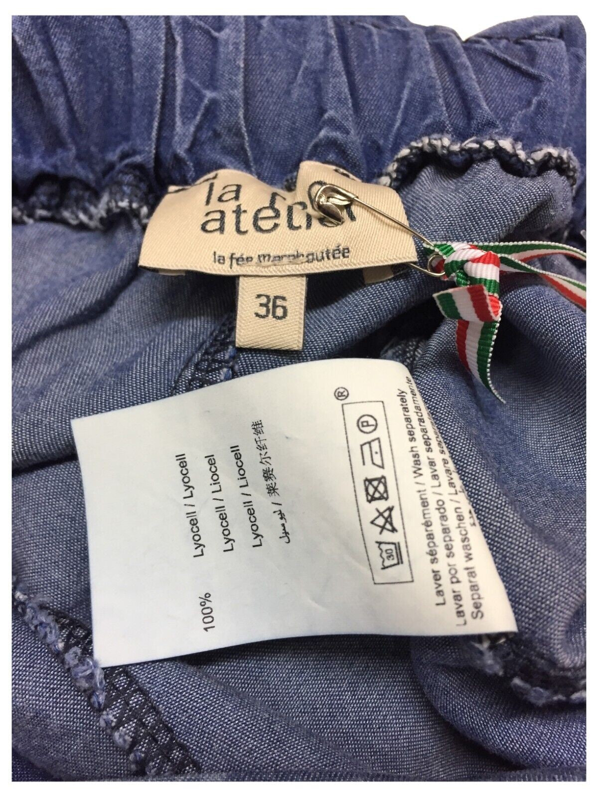 LA FEE MARABOUTEE short donna color denim leggero art FA-SH-MANDY 100% lyocell MADE IN ITALY