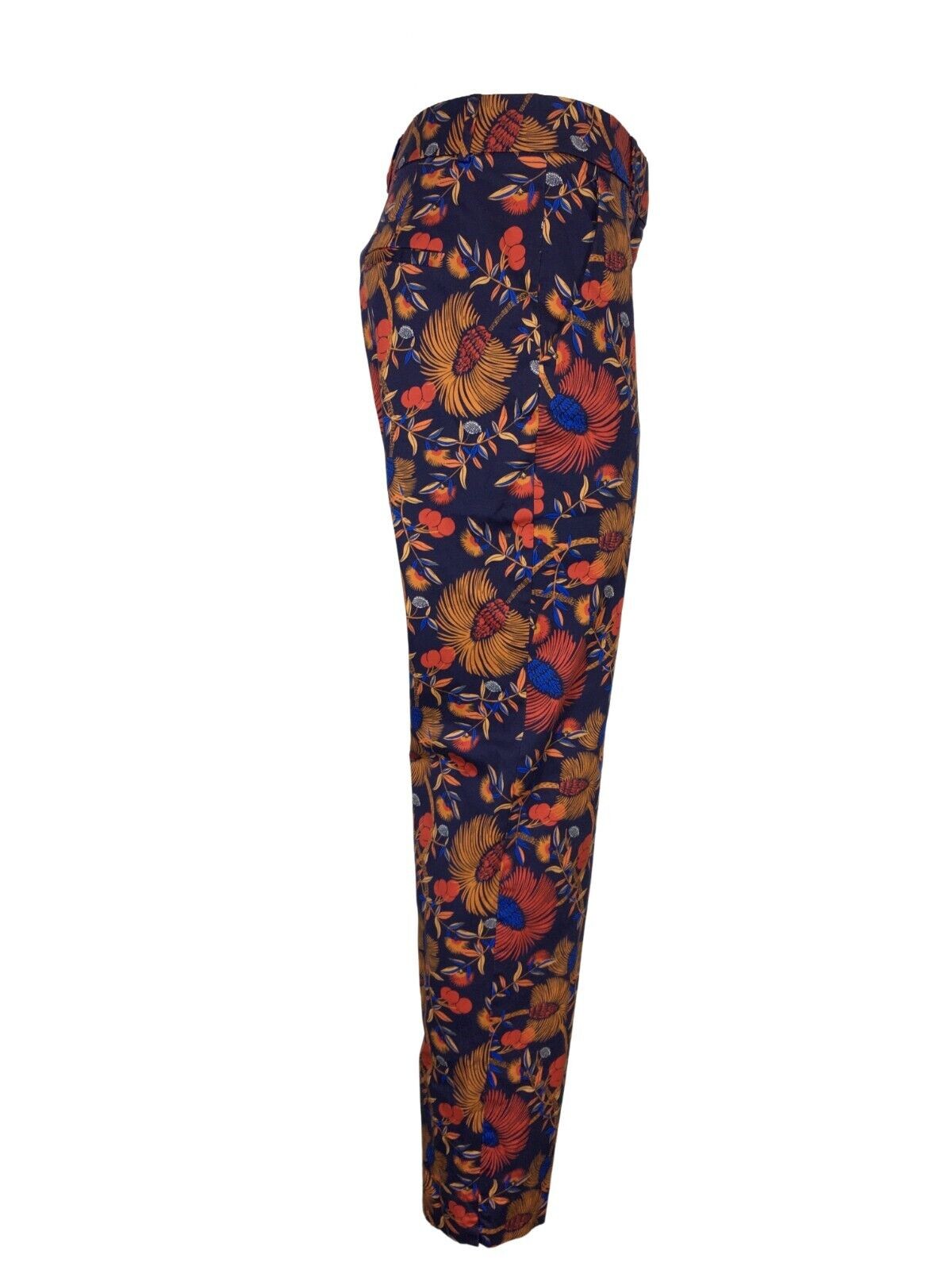 LA FEE MARABOUTEE pantalone donna blu fantasia floreale rosso art FD-PA- BILLY