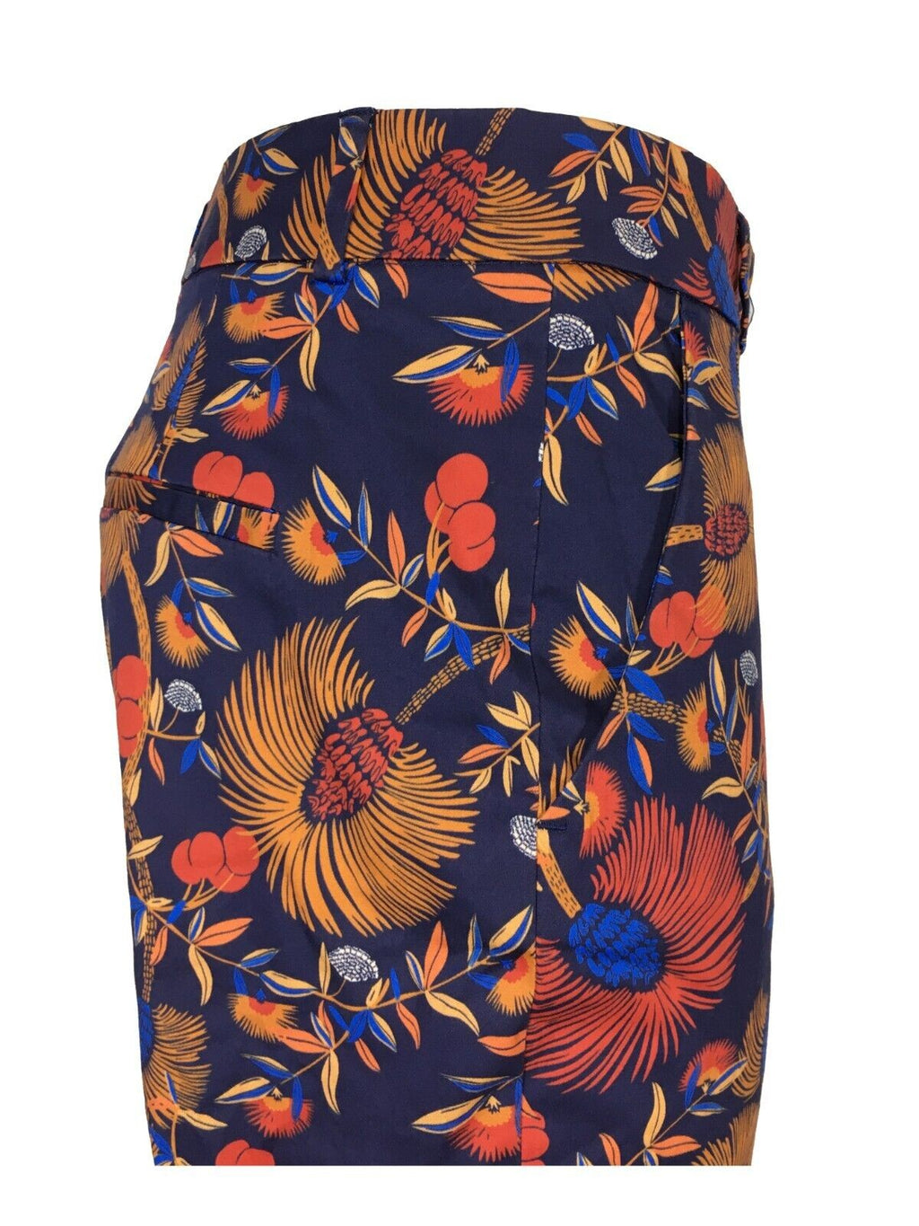 LA FEE MARABOUTEE pantalone donna blu fantasia floreale rosso art FD-PA- BILLY