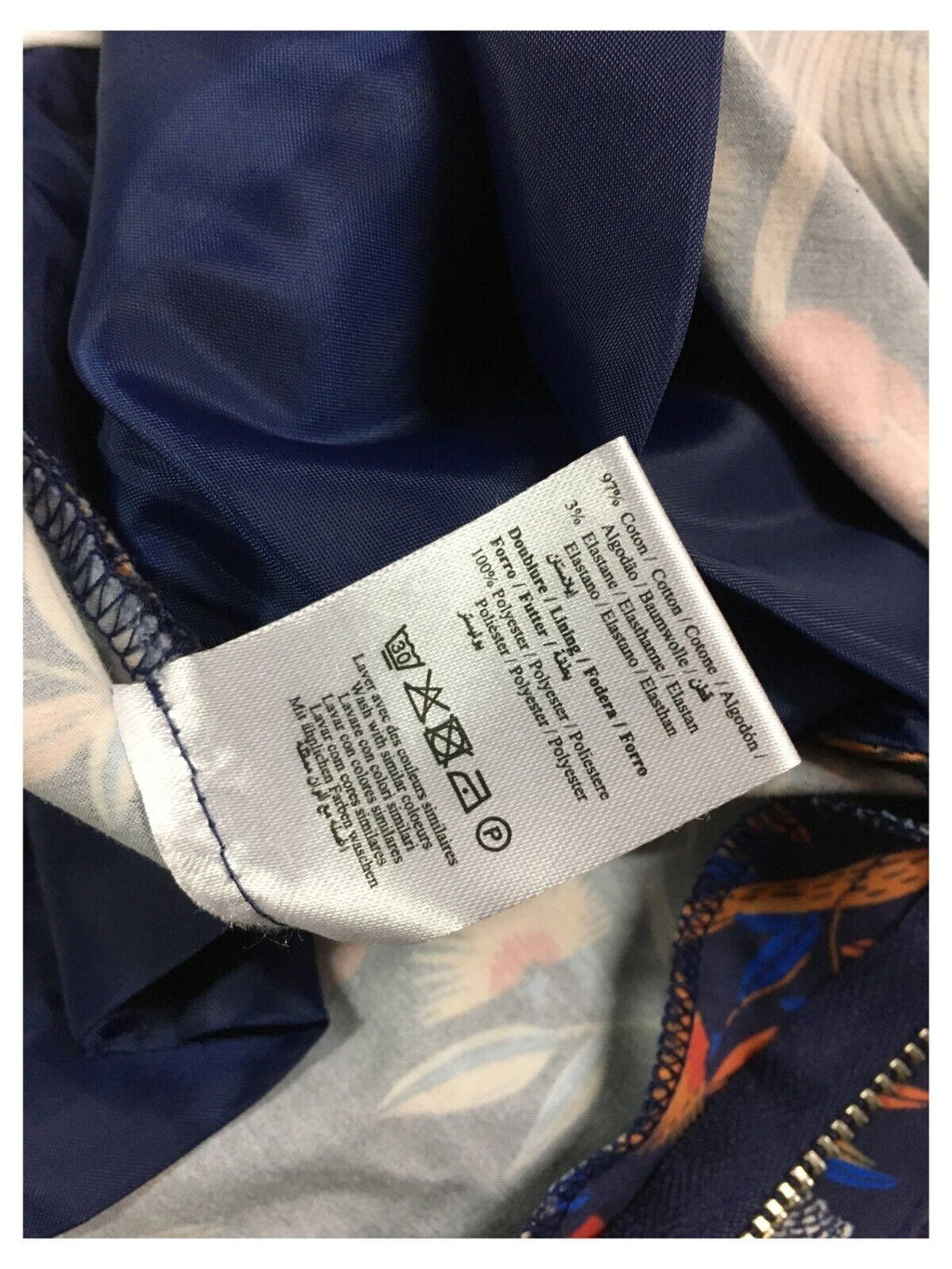 LA FEE MARABOUTEE pantalone donna blu fantasia floreale rosso art FD-PA- BILLY