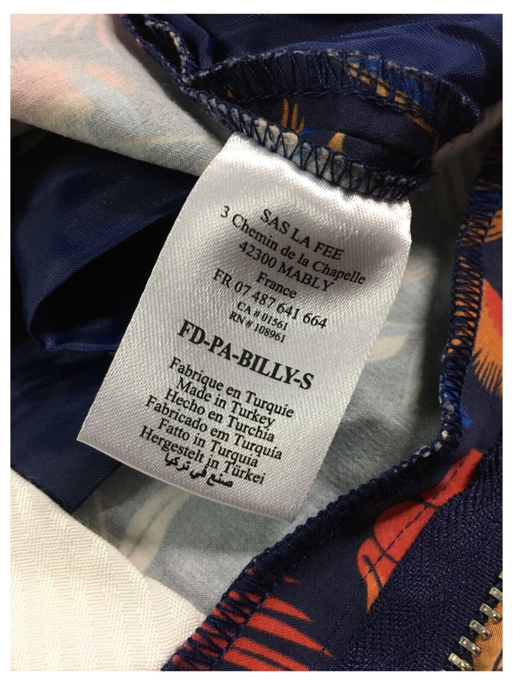 LA FEE MARABOUTEE pantalone donna blu fantasia floreale rosso art FD-PA- BILLY