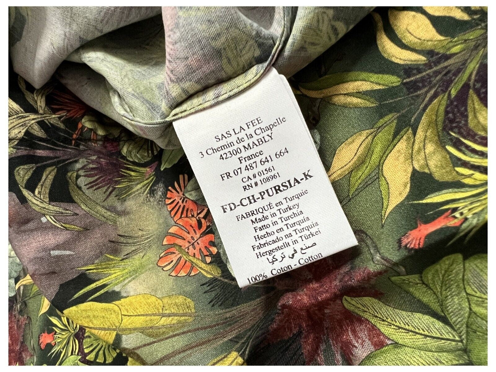 LA FEE MARABOUTEE camicia donna fantasia jungle verde art FD-CH-PURSIA 100% cotone