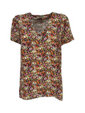 LA FEE MARABOUTEE blusa donna fantasia fiori multicolor art FD-TO-POMI-E 100% viscosa