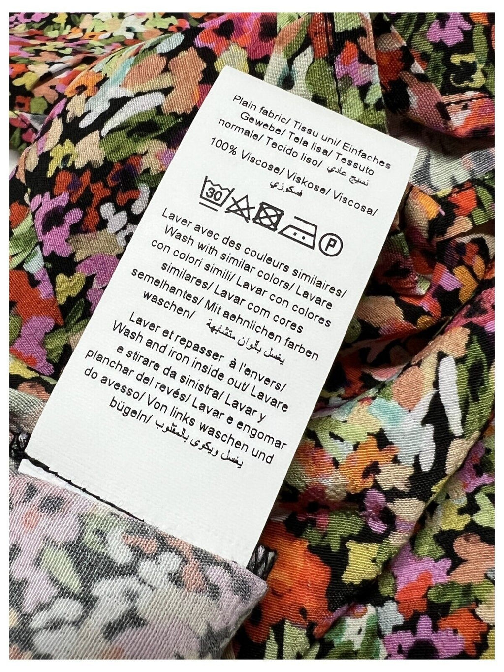 LA FEE MARABOUTEE blusa donna fantasia fiori multicolor art FD-TO-POMI-E 100% viscosa