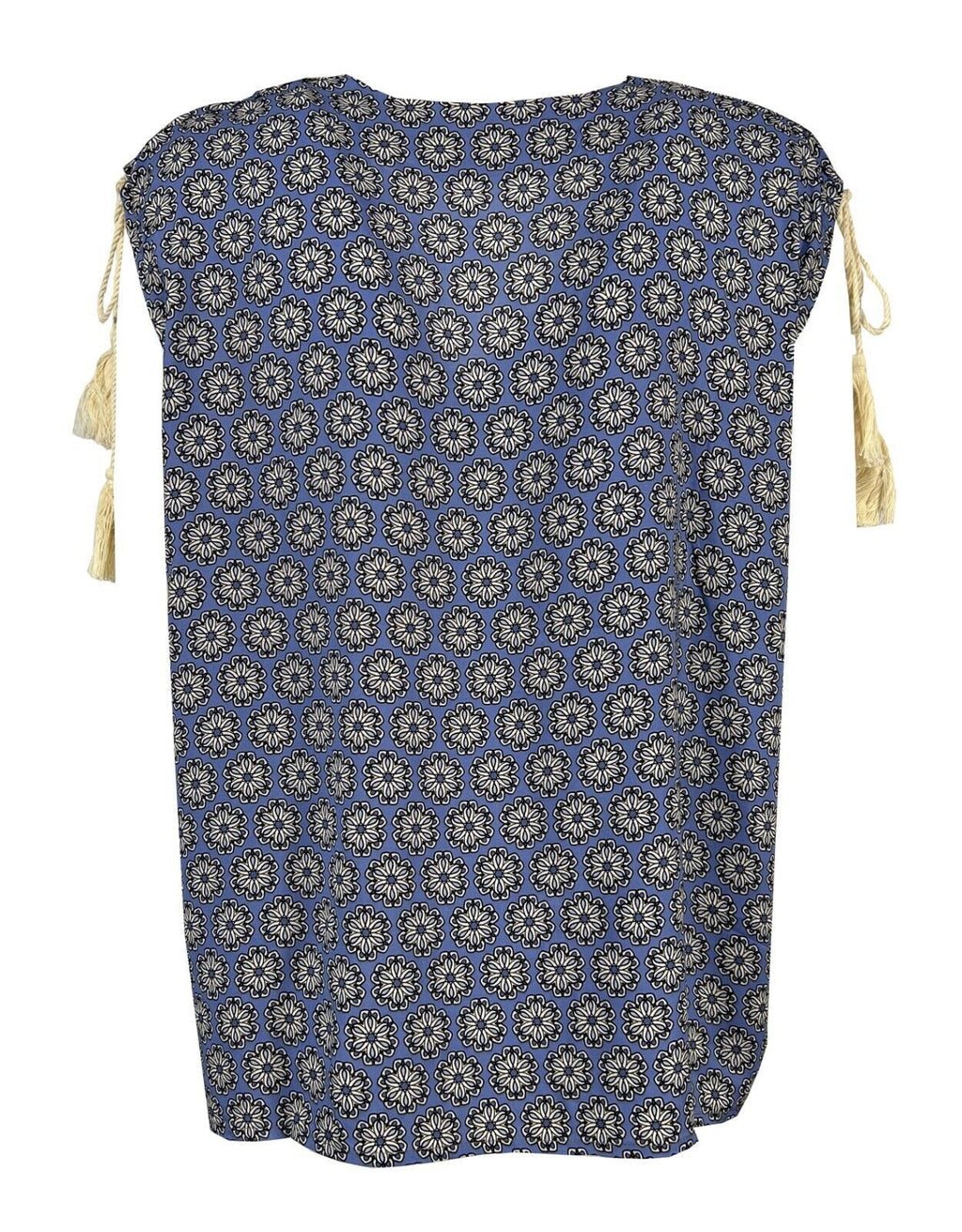 LA FEE MARABOUTEE blusa donna cotone leggero celeste/blu art FD-TO-BISMA-H 100% cotone MADE IN ITALY