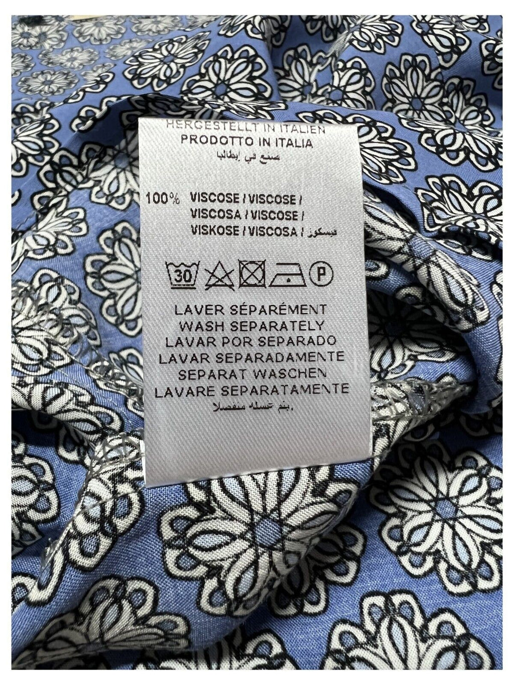 LA FEE MARABOUTEE blusa donna cotone leggero celeste/blu art FD-TO-BISMA-H 100% cotone MADE IN ITALY