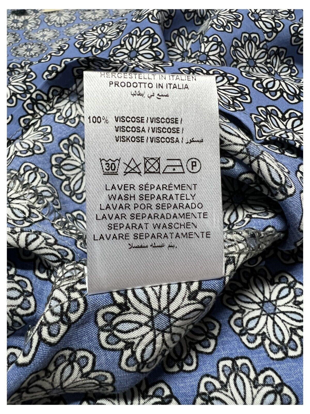 LA FEE MARABOUTEE blusa donna cotone leggero celeste/blu art FD-TO-BISMA-H 100% cotone MADE IN ITALY