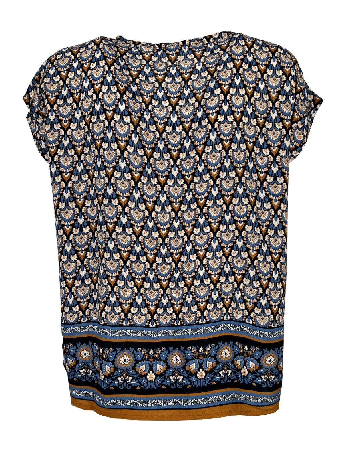 LA FEE MARABOUTEE blusa donna celeste/arancio art FD-TO-LAMIYA-T 100% viscosa MADE IN ITALY