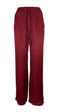 LA FEE MARABOUTEE pantalone donna palazzo bordeaux FD-PA-BACCHIA 100% viscosa MADE IN ITALY