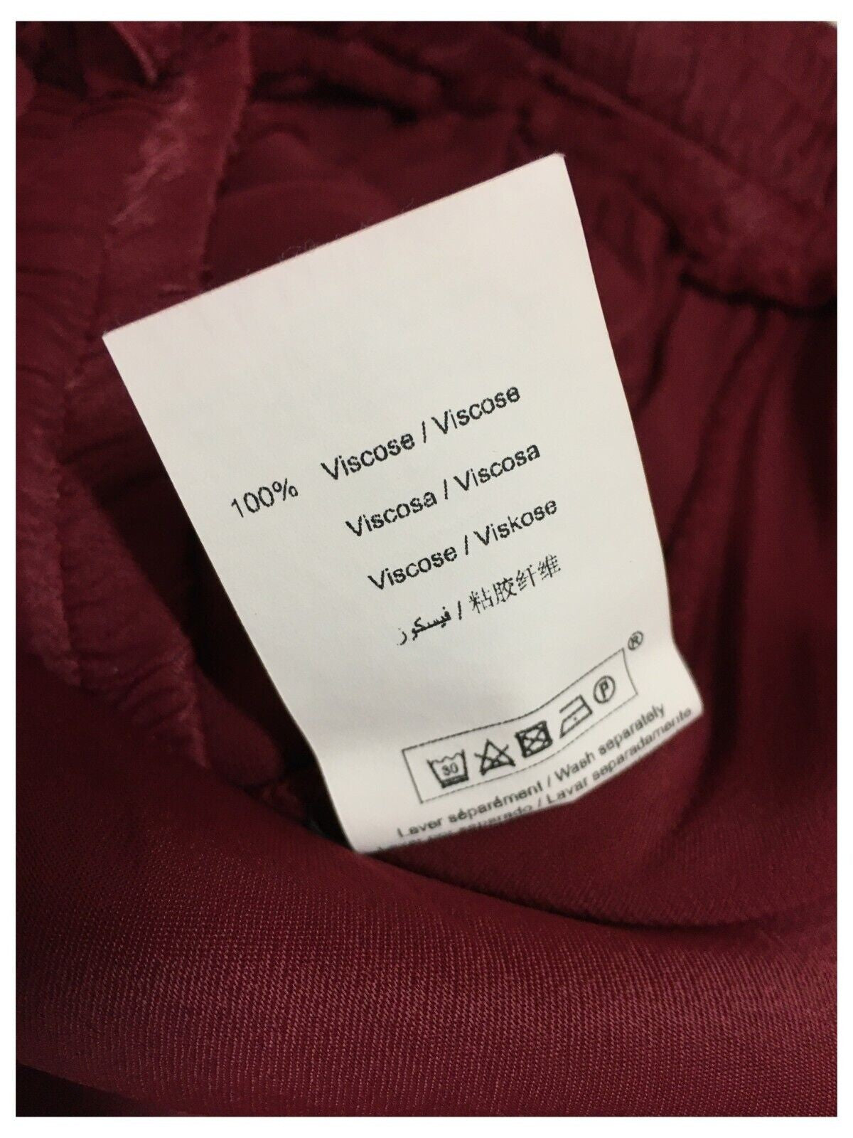 LA FEE MARABOUTEE pantalone donna palazzo bordeaux FD-PA-BACCHIA 100% viscosa MADE IN ITALY